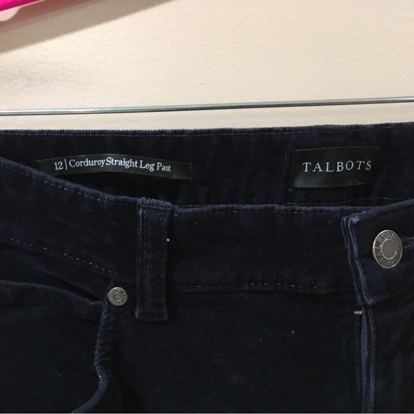 Talbots Women 12 Blue Navy Corduroy Straight Leg Pants Stretch - Picture 6 of 7